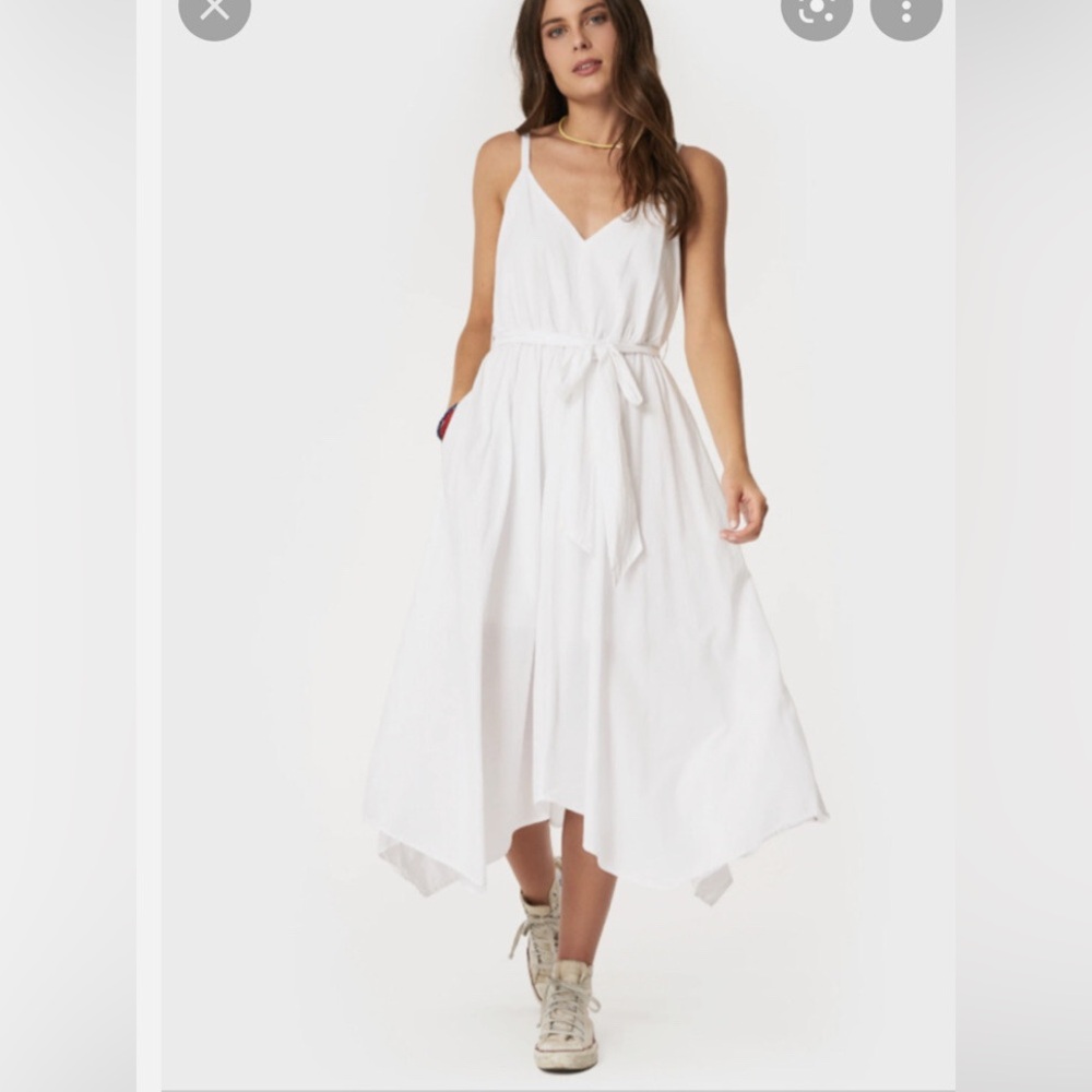 Xirena Karolina dress White cotton poplin with pockets resort vacation Size M